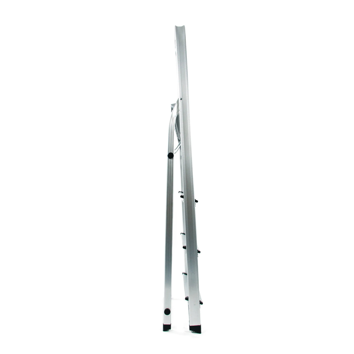 Sidevisning af Foldestige SOLID II i aluminium med fire trin fra hjh OFFICE