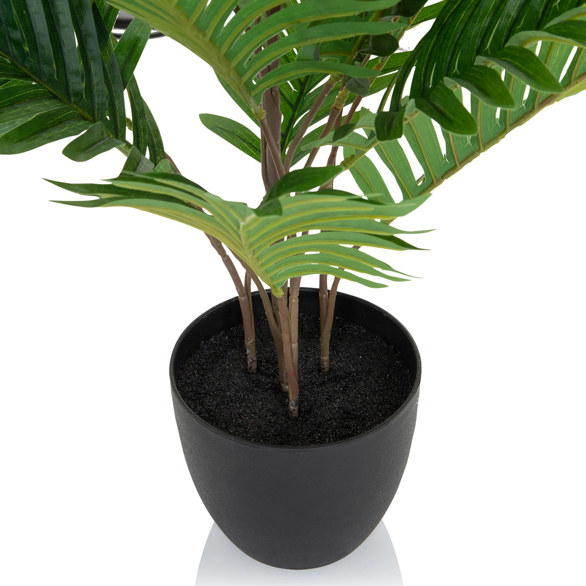 Sort urtepotte med grønne blade fra den Kunstige plante ARECA fra hjh OFFICE