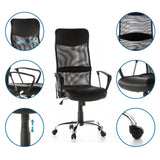 Home Office chefstol STRYKA i kunstlæder og mesh med detaljevisninger fra hjh OFFICE