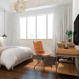 Brauner Polsterstuhl TARVISO PU mit gesteppter Sitzfläche und schwarzem Sternfuß von hjh OFFICE