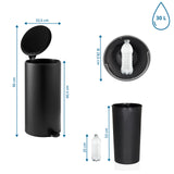 Måltegning af Papirkurv CLEAN STEP 2 med 90 cm højde og 30 L volumen fra hjh OFFICE