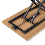 Understel med sort metalramme og bordplade i eg fra Worktime Lift-bordet fra hjh OFFICE