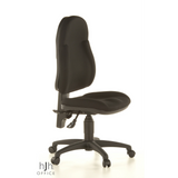 Sort Home Office kontorstol WELLPOINT 10 med stjernefod og fem hjul fra Topstar – 360-graders visning (skråt forfra 60°)