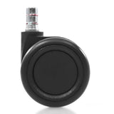 Sorte Stolehjul 5x ROLO COLOR 60 11mm/60mm til hårde gulve med metalmonteringsstift fra hjh OFFICE – 360-graders visning (skråt bagfra 240°)
