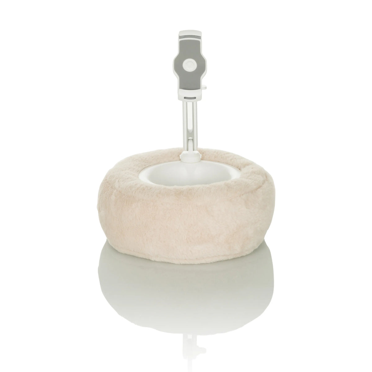 Beige holder til mobiltelefon & tablet COMFILAP II med blød ringpude fra hjh OFFICE – 360-graders visning (forfra 0°)