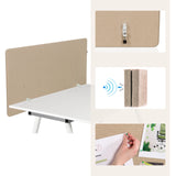 Beige FLEXMIUT D1 bordopdelere med monteringsklemmer, lydabsorberingssymbol og opslagstavlefunktion fra hjh OFFICE