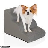 Grå PAWY STEP 3 trappe til kæledyr med en lille hund fra hjh LIVING (AI-genereret billede)