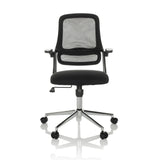 Sort Home Office kontorstol MIKO B ECO med netryg og femstjernet fodkryds med hjul fra hjh OFFICE – 360-graders visning (forfra 0°)