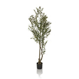 Grøn Kunstige plante OLIVE I i en enkel sort potte fra hjh OFFICE – 360-graders visning (sideprofil 90°)