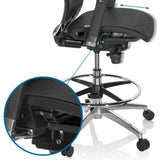 Sædehøjdejustering og fodring på diskstolen TOP WORK 78 fra hjh OFFICE