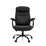 Sort drejestol RELAX XXL B i kunstlæder med stjernefod og fem hjul fra hjh OFFICE – 360-graders visning (forfra 0°)