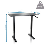 Måltegning af Ståskrivebord STAND CR med 120 x 60 cm og en bæreevne på 60 kg fra hjh OFFICE