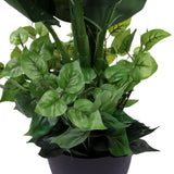 Grønne blade fra den kunstige plante DIEFFENBACHIA i en sort overpotte fra hjh OFFICE