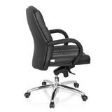 Sort drejestol XXL G 100 med quiltet polstring og femstjernet fodkryds med hjul fra hjh OFFICE – 360-graders visning (sideprofil 100°)