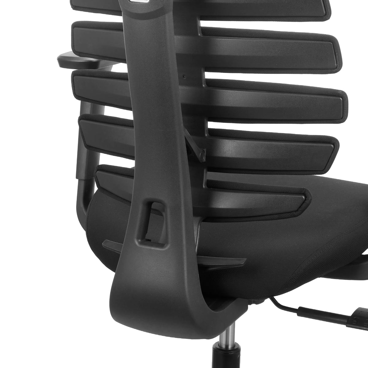 Ryglæn med vandrette lameller på den professionelle kontorstol ERGO LINE ECO i sort fra hjh OFFICE