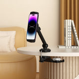 Sort holder til mobiltelefon & tablet FLEXMOBI III med fleksibel klemme og bakke fra hjh OFFICE