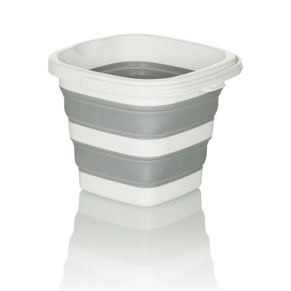 Gråhvid Foldbar beholder CLEAN SILE med foldbare vægelementer fra hjh OFFICE – 360-graders visning (bagfra 180°)