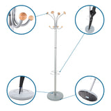 Knagerække SPACE i sølv med træknopper, paraplyholder og skridsikker fod fra hjh OFFICE
