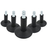 Fem sorte Glidere til stoleben 5 x STAND Nr. 12 med metalskruestift til alle gulve fra hjh OFFICE