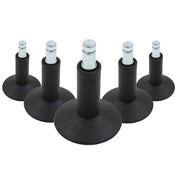 Fem sorte Glidere til stoleben 5 x STAND Nr. 12 med metalskruestift til alle gulve fra hjh OFFICE