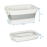 Måltegning af Foldbar beholder CLEAN SILW med 60 x 67 cm i grå-hvid fra hjh OFFICE