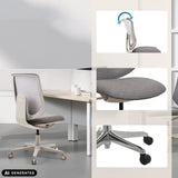 Grå Home Office kontorstol Sitflex Lady med detaljer af ryglæn, sæde og hjul fra hjh OFFICE (AI-genereret billede)