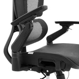 Justerbar armlæn på den professionelle kontorstol Ergo U2 Pro3 med netryglæn i sort fra hjh OFFICE