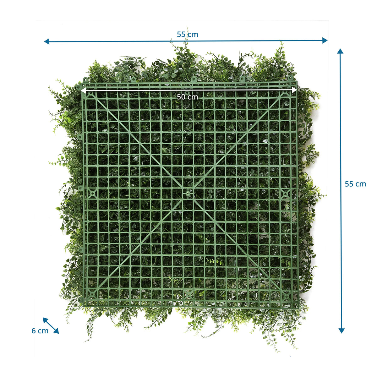 Måltegning af Plantemåtte LEAFLUXE 2 med 55 × 55 cm fra hjh LIVING