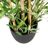 Sort plantekrukke med grønne blade og bambusstængler fra den Kunstige plante MINI BAMBUS fra hjh OFFICE