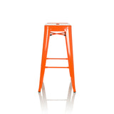 Orange Barstol VANTAGGIO HIGH med fire ben og integrerede fodstøtter fra hjh OFFICE – 360-graders visning (sideprofil 90°)