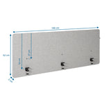 Måltegning af bordopdeler FLEXMIUT D 180 med 180 × 62 cm fra hjh OFFICE