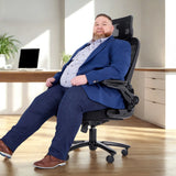 XXL drejestol INSTRUCTOR SW I PRO i sort med netryglæn og nakkestøtte fra hjh OFFICE