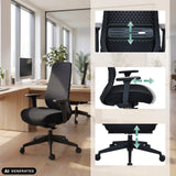 Højdejusterbare funktioner på den professionelle kontorstol Verviq i sort fra hjh OFFICE (AI-genereret billede)