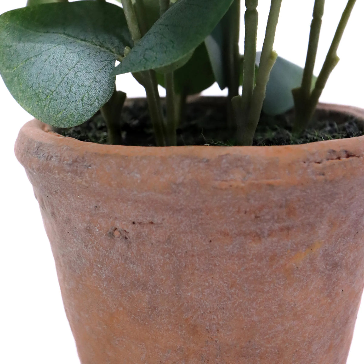Terrakotta-potte til den kunstige plante Eucalyptus med grønne blade fra hjh OFFICE