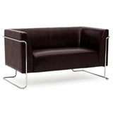Brun CURACAO loungesofa som to-personers sofa med forkromet stel fra hjh OFFICE
