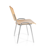 Stol med fire ben XT 600 C H i bøg med stel i krom fra hjh OFFICE – 360-graders visning (sideprofil 100°)