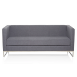 Mørkegrå loungesofa BARBADOS som 3-personers sofa med metalstel fra hjh OFFICE – 360-graders visning (forfra 0°)