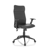 Sort Home Office kontorstol ARTON 30 med quiltet polstring og femhjulet fodkryds fra hjh OFFICE – 360-graders visning (skråt forfra 40°)