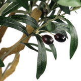 To mørke oliven på en gren med grønne blade fra den kunstige plante OLIVE II fra hjh OFFICE
