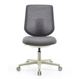 Grå Home Office kontorstol Sitflex Lady med mesh-ryg og femhjulet fodkryds fra hjh OFFICE – 360-graders visning (forfra 0°)