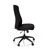 Sort Professionel kontorstol OFFICE XT med fodkryds og fem hjul fra hjh OFFICE – 360-graders visning (sideprofil 80°)