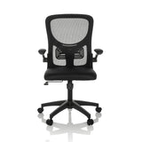 Sort Home Office kontorstol BELIO med netryg og femstjernet fodkryds med hjul fra hjh OFFICE – 360-graders visning (forfra 0°)