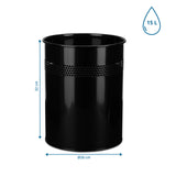 Målvisning af Papirkurv CLEAN III med 32 cm højde, 26 cm diameter og 15 L volumen fra hjh OFFICE