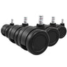 Fem sorte stolehjul 5x ROLO COLOR 60 11mm/60mm til hårde gulve med metalstifter fra hjh OFFICE
