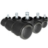 Fem sorte 5x ROLO FREE 10mm/50mm Stolehjul til hårde gulve med sølvfarvede bolte fra hjh OFFICE