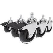 Stolehjul 5x ROLO SKATE CT 11mm/75mm i sølv og transparent med låsebremse til hårde gulve fra hjh OFFICE