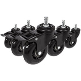 5x ROLO SKATE S 11mm/75mm med bremse | Hårde gulve - Stolehjul 
