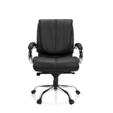 Sort drejestol XXL H 100 i kunstlæder med stjernefod og fem hjul fra hjh OFFICE – 360-graders visning (forfra 0°)