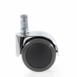 Schwarz-silberne Stuhlrolle 5x ROLO LUX 11mm/50mm für Hartböden mit verchromter Halterung von hjh OFFICE