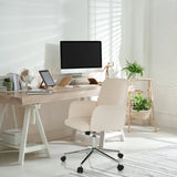 Beige Home Office kontorstol SOLAO CORD med armlæn og krydsfod med hjul fra hjh OFFICE